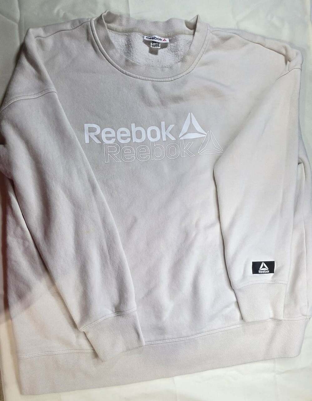 Rebook Crewneck Sweatshirt Cream Size Large Sku 0388